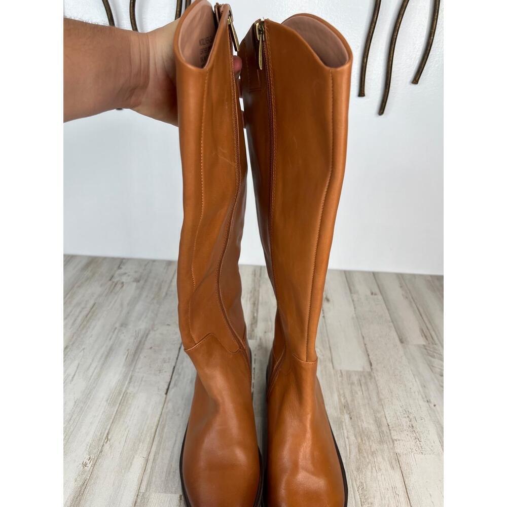 Nordstrom LEA Boots Womens Size 5.5 Tan Riding Knee-High Side Zip Classic - Picture 3 of 10